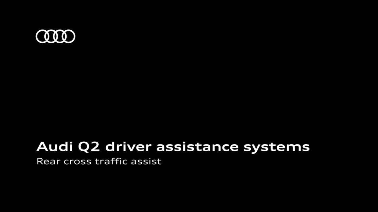 Audi Q2 – animacja, asystent ruchu przecinającego tor jazdy