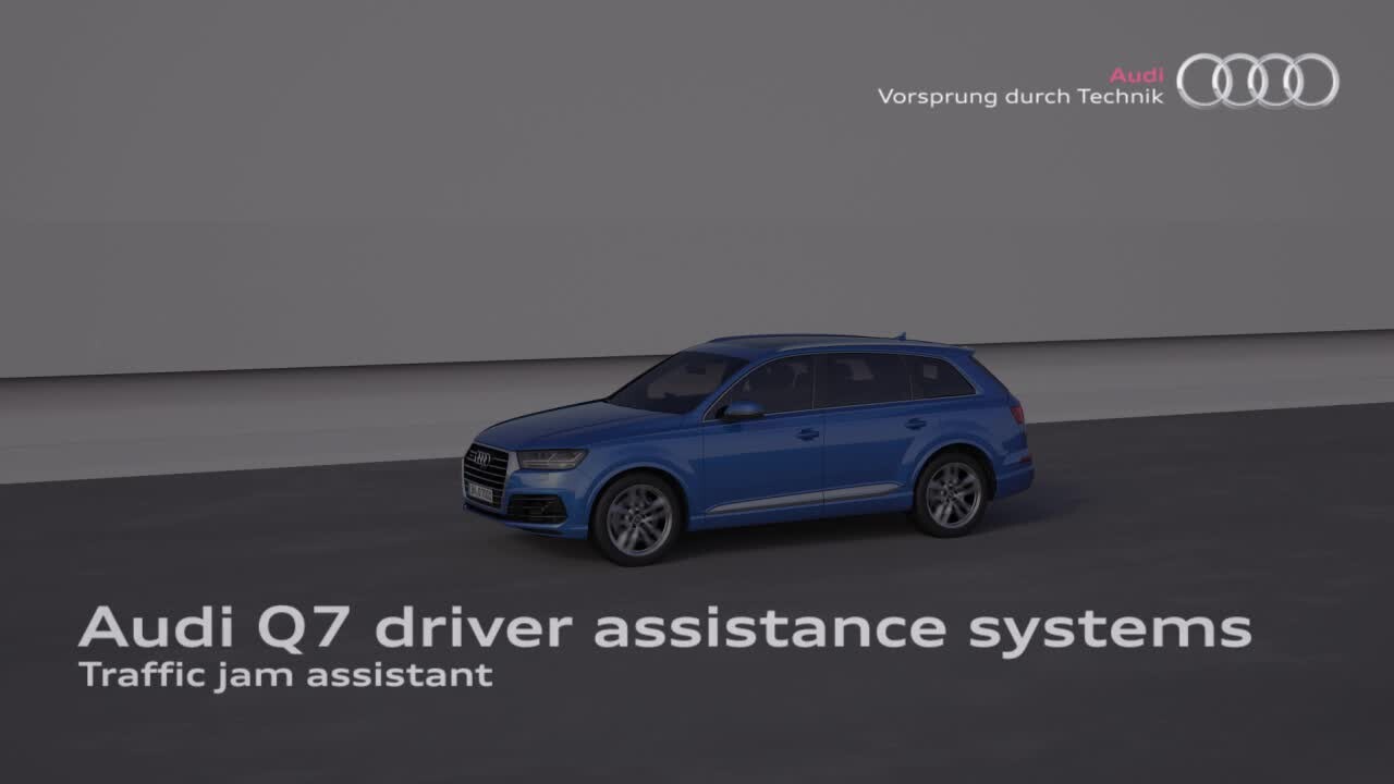 Audi Q7 – animacja, asystent jazdy w korkach