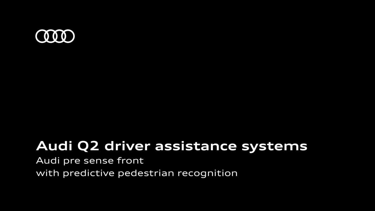 Audi Q2 – animacja, system ochrony pasażerów siedzących z przodu Audi pre sense front