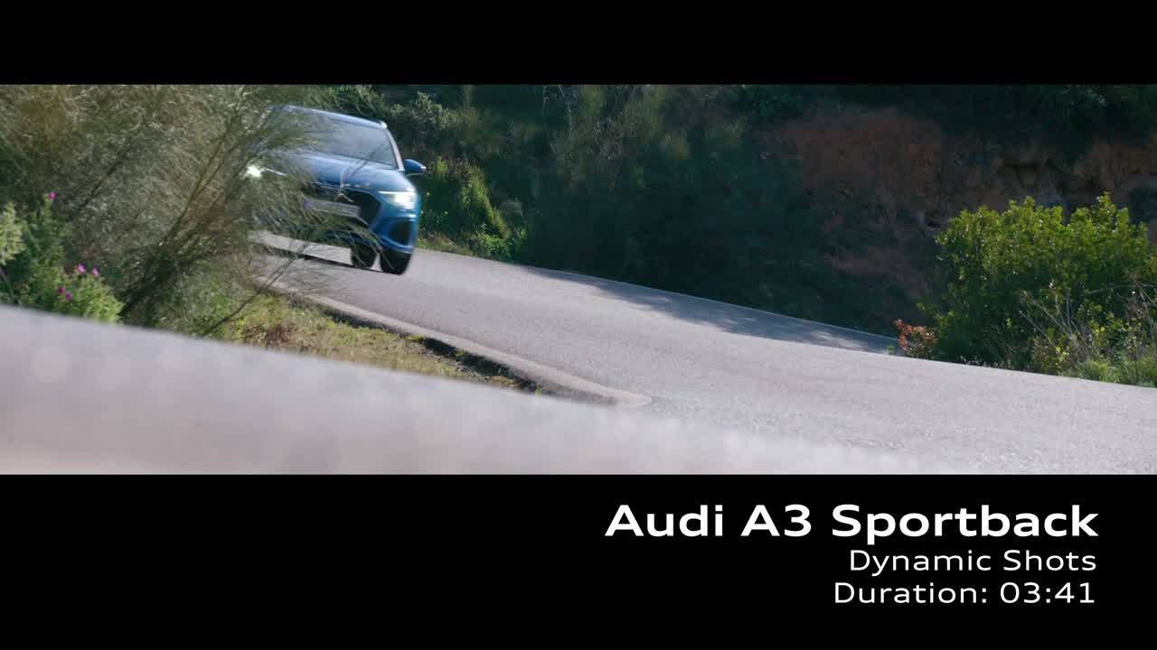 Audi A3 Sportback on location - turbo blue (Footage)