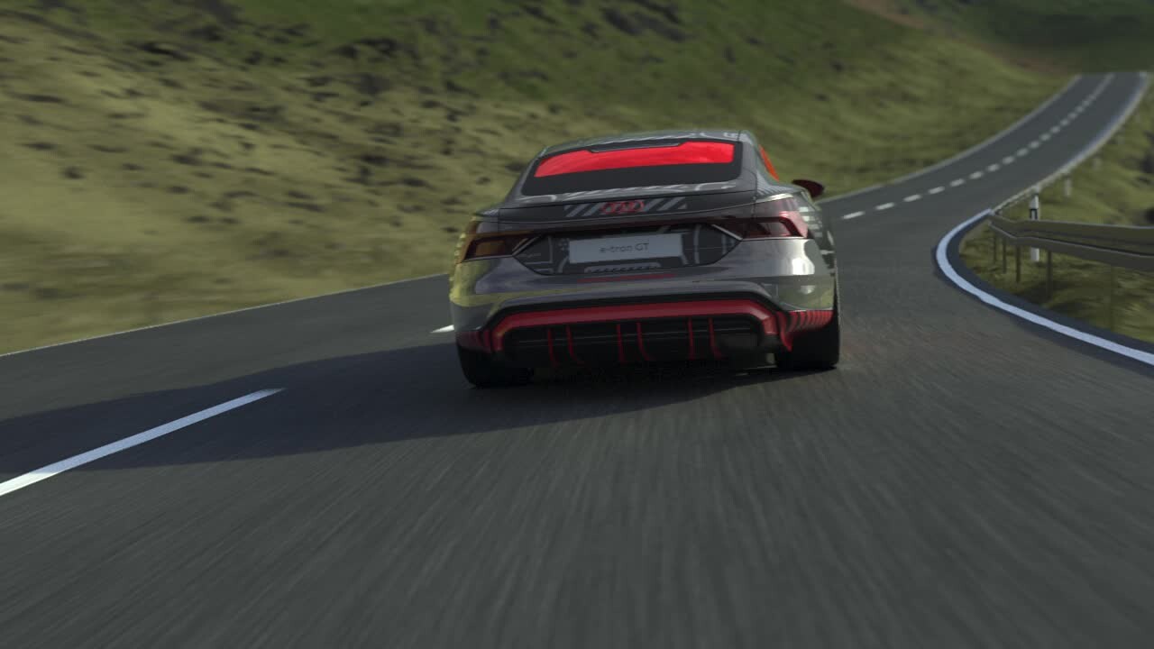 Animation: Audi e-tron GT prototype - Three-chamber air suspension and all-wheel steering 