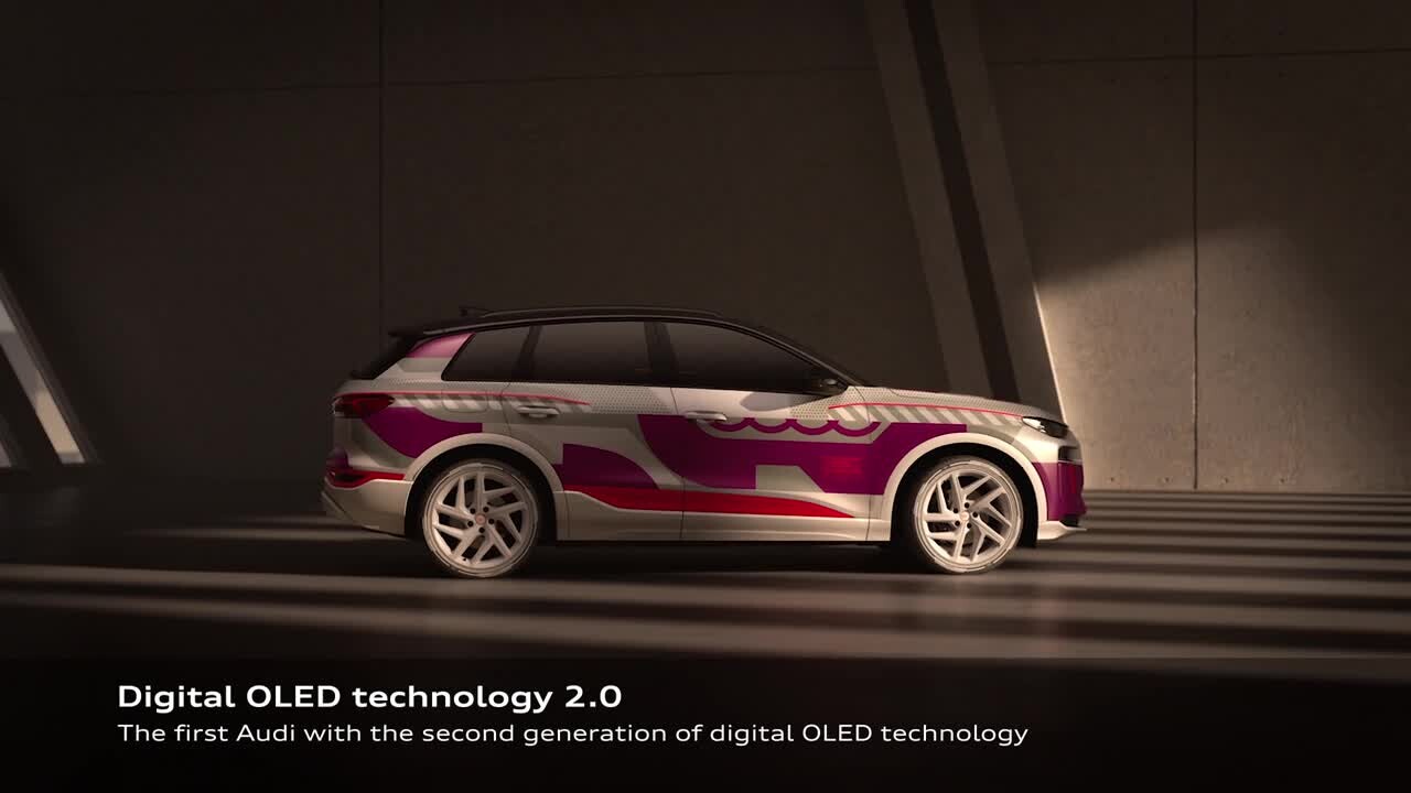 Animation: Audi Q6 e-tron prototype - Digital OLED rear lights