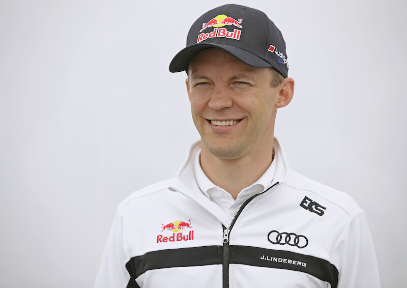 Kierowca Audi Andreas Bakkerud w Rallycrossowej rundzie na własnym podwórku