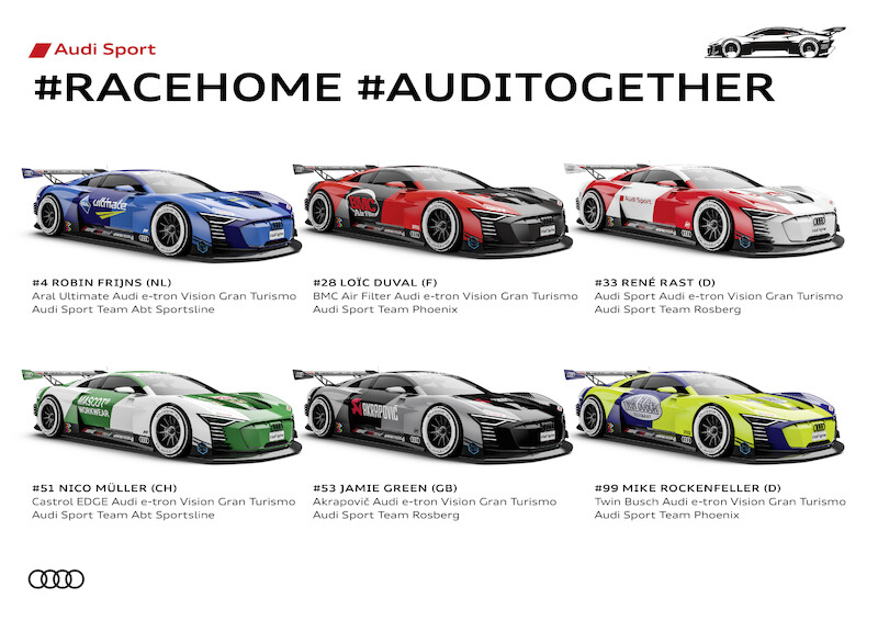 #RaceHome: Kierowcy DTM ze stajni Audi w szczytnym celu biorą udział w wirtualnych wyścigach