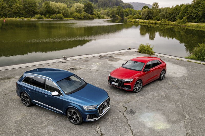 Sportowy charakter i nadzwyczajne osiągi: Audi SQ7 i SQ8 z silnikiem benzynowym V8 TFSI