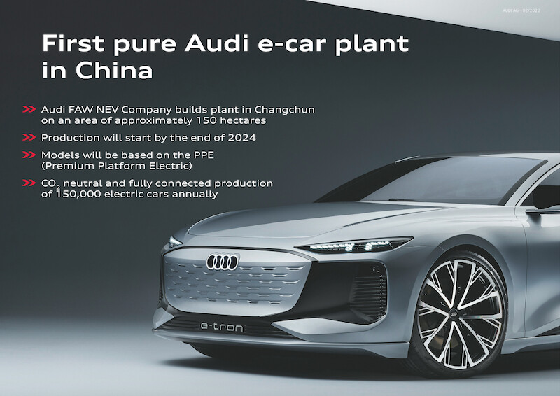 Kolejny milowy krok Audi: cztery pierścienie rozpoczynają budowę fabryki samochodów elektrycznych w Chinach