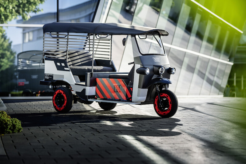 Drugie życie: moduły akumulatorów napędowych z Audi e-tron zasilają riksze w Indiach