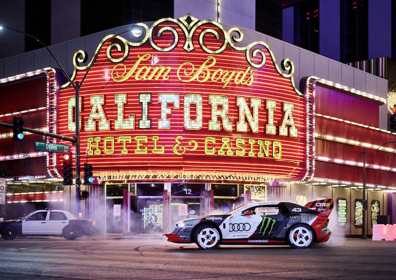 Ken Block i Audi S1 Hoonitron elektryzują Las Vegas