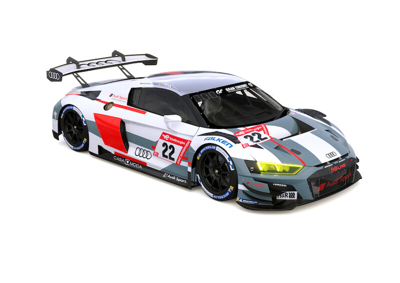 Nowoczesne samochody wyścigowe w historycznym malowaniu: ikony designu Audi w 24-godzinnym wyścigu na torze Nürburgring