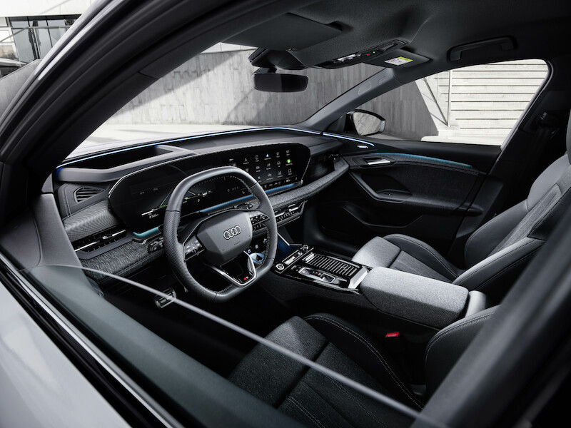 W jaki sposób wnętrze produkowanego seryjnie Audi Q6 e-tron wykorzystuje nową filozofię stylistyczną marki?
