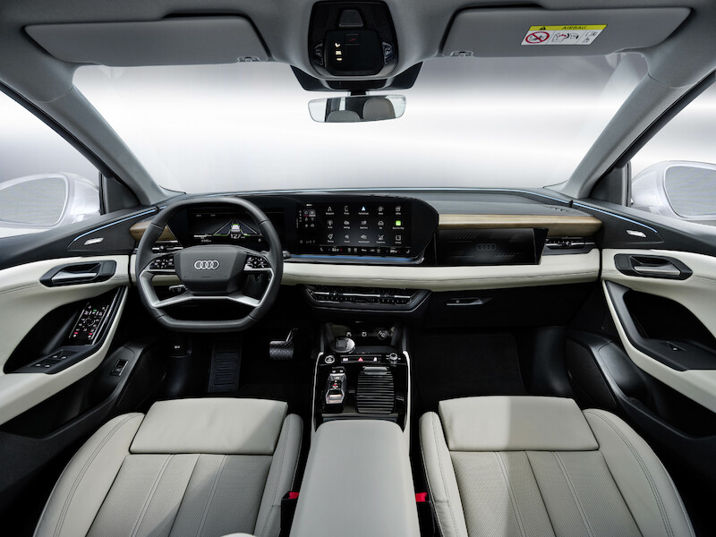 W jaki sposób wnętrze produkowanego seryjnie Audi Q6 e-tron wykorzystuje nową filozofię stylistyczną marki?