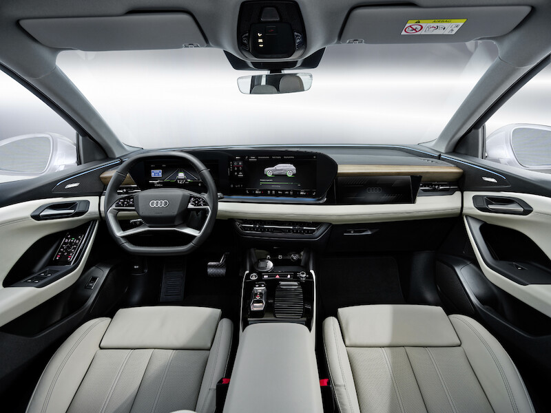 W jaki sposób wnętrze produkowanego seryjnie Audi Q6 e-tron wykorzystuje nową filozofię stylistyczną marki?