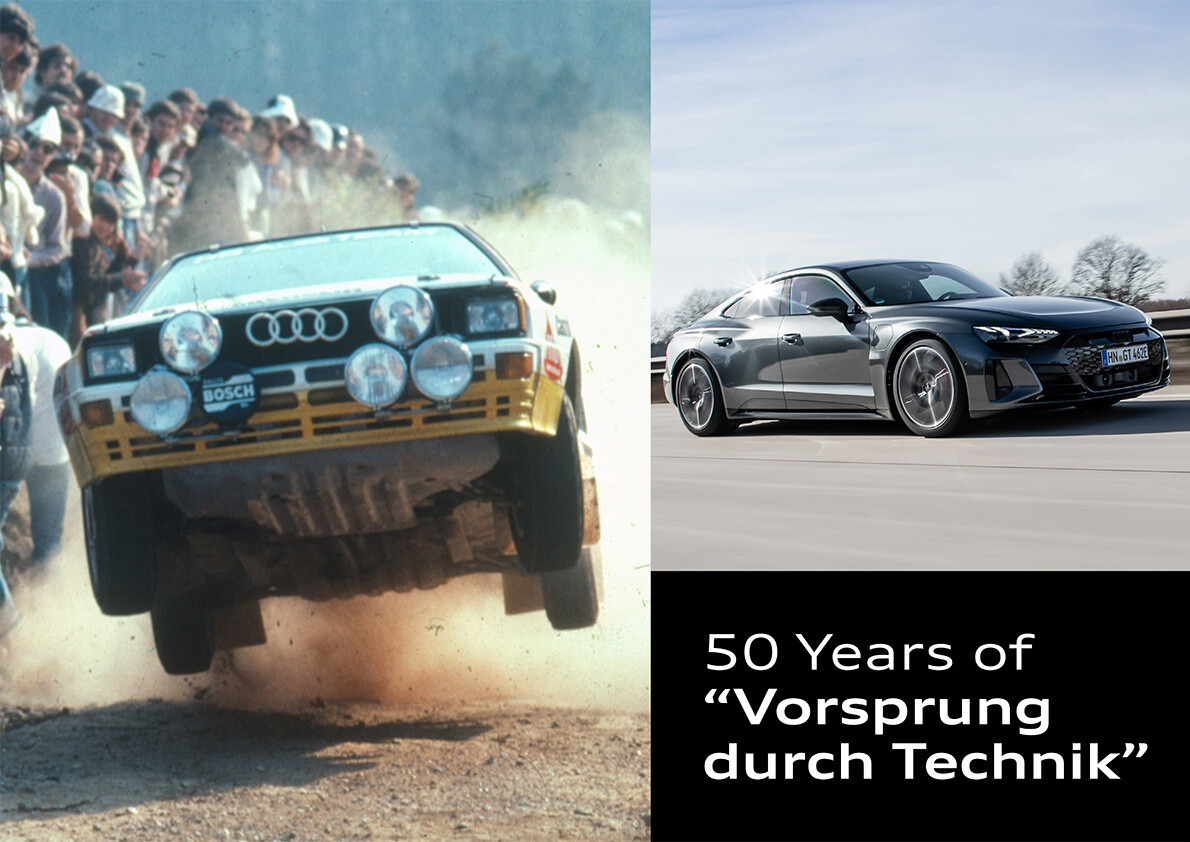 Slogan tworzący historię: Audi świętuje pięćdziesiątą rocznicę powstania hasła „Vorsprung durch Technik” – przewaga dzięki technice