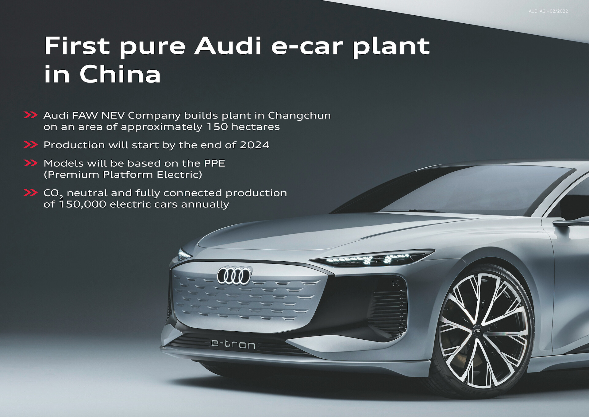 Kolejny milowy krok Audi: cztery pierścienie rozpoczynają budowę fabryki samochodów elektrycznych w Chinach