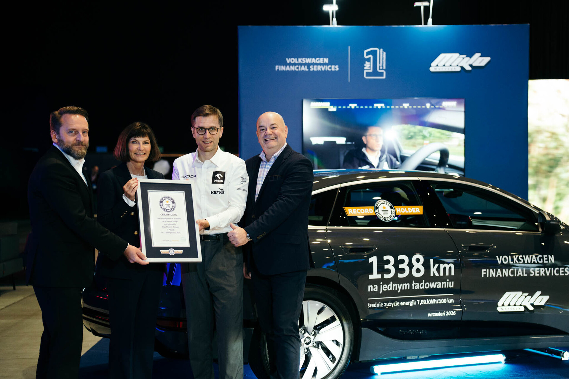 Miko Marczyk pobił rekord Guinnessa za kierownicą Audi A6 Sportback e-tron