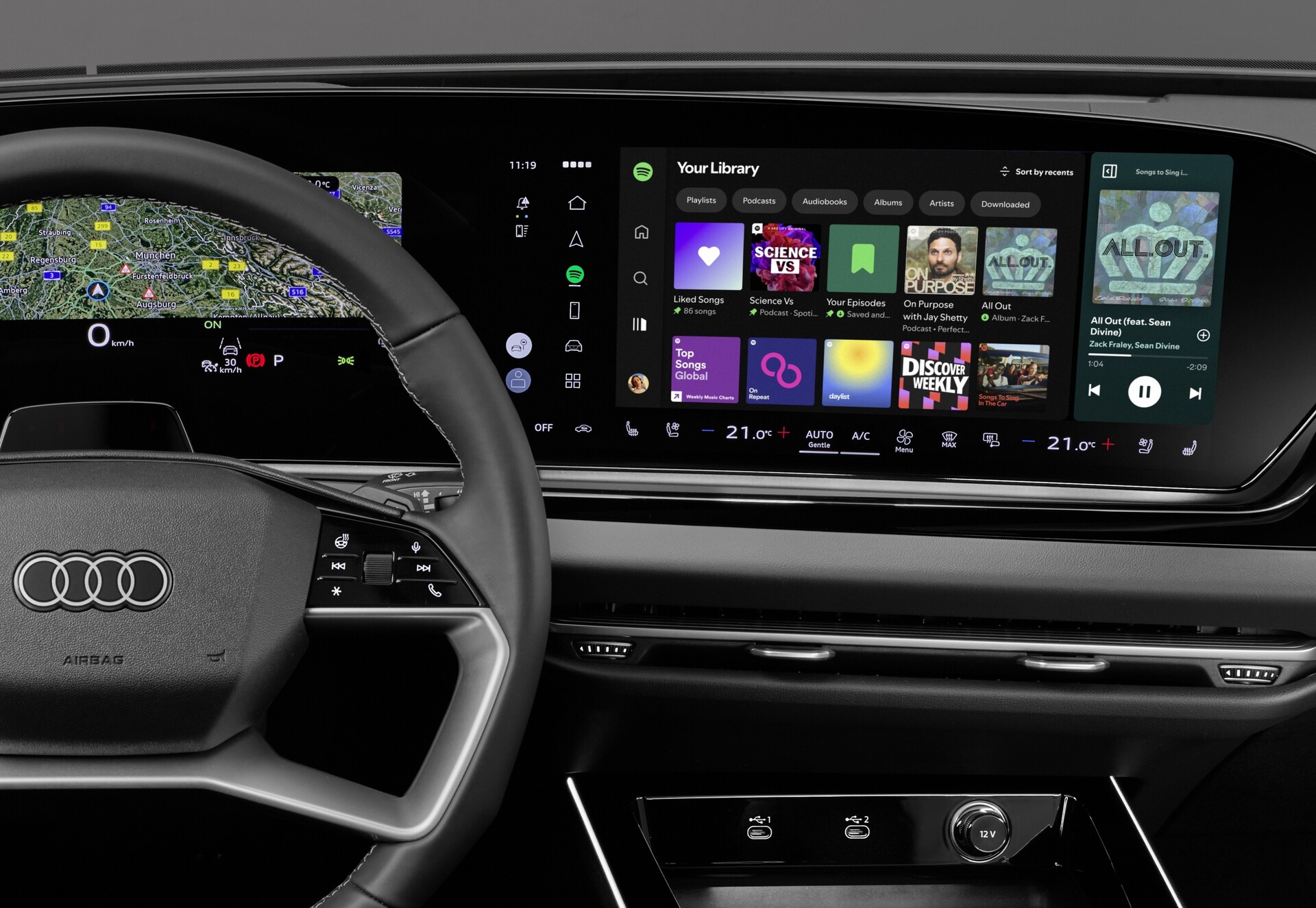 Audi jako pierwszy producent samochodów udostępnia Spotify jako w pełni zintegrowaną aplikację pokładową